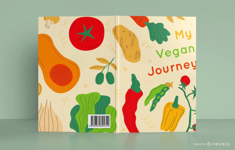 Mi diseño de portada de libro de viaje vegano Mi diseño de portada de libro de viaje vegano