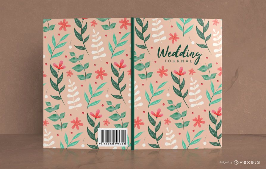 Wedding journal floral book cover design Wedding journal floral book cover design