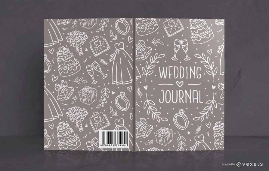 Diseño de portada de libro de diario de bodas Diseño de portada de libro de diario de bodas