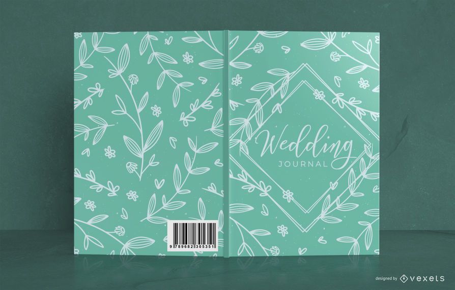 Diseño de portada de libro floral de boda Diseño de portada de libro floral de boda