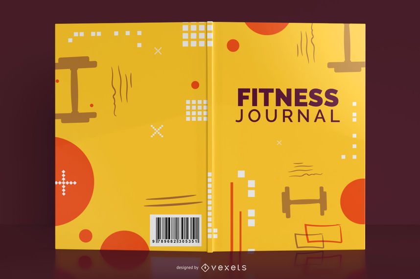 Design da capa do livro do diário de fitness Design da capa do livro do diário de fitness