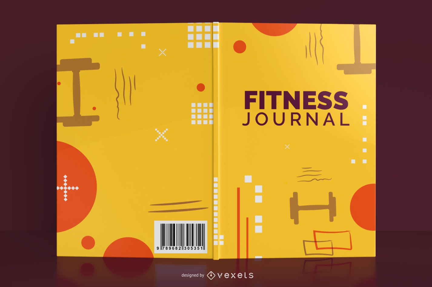 Fitness journal book cover design