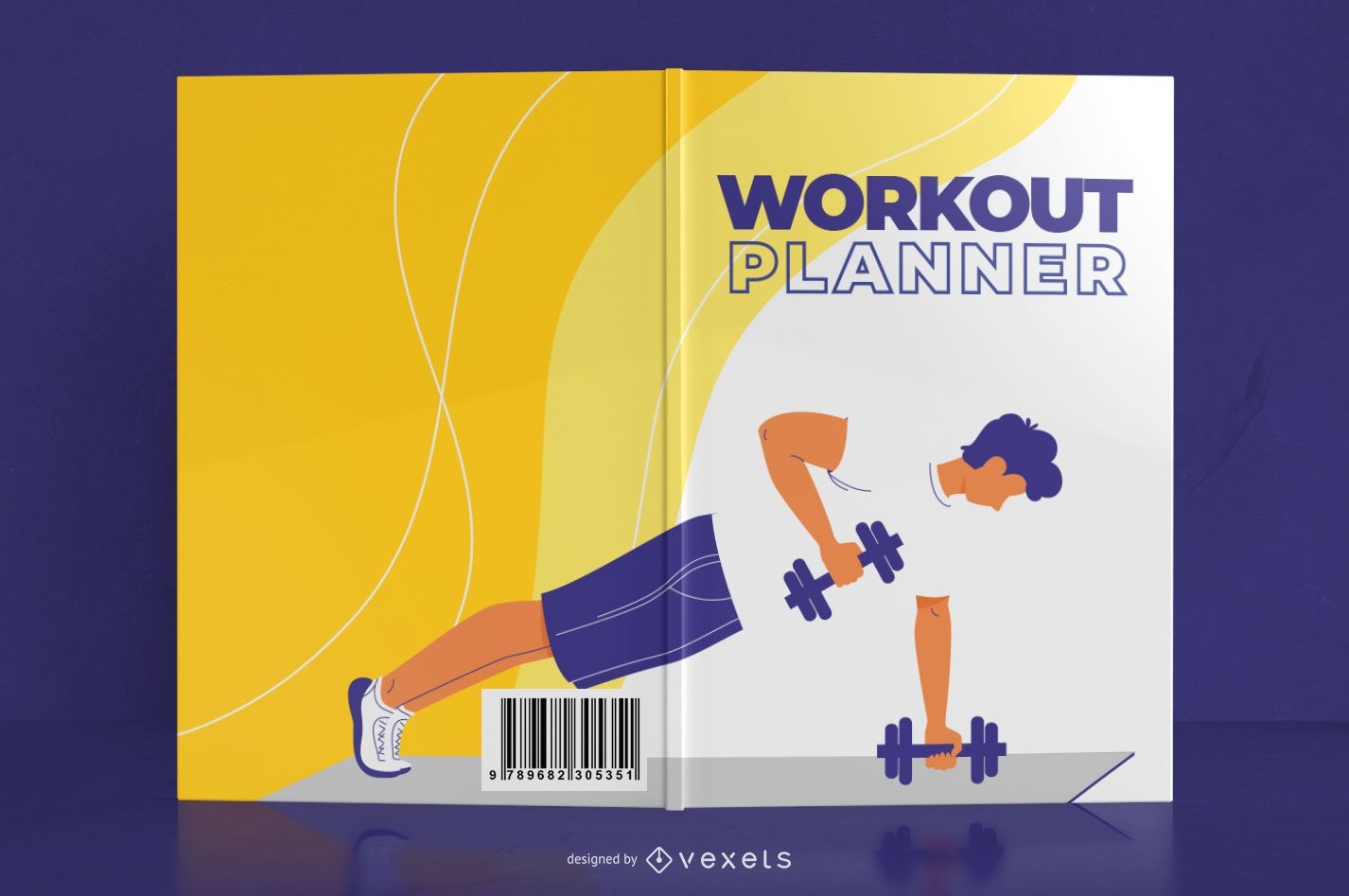 Diseño de portada de libro de diario de entrenamiento