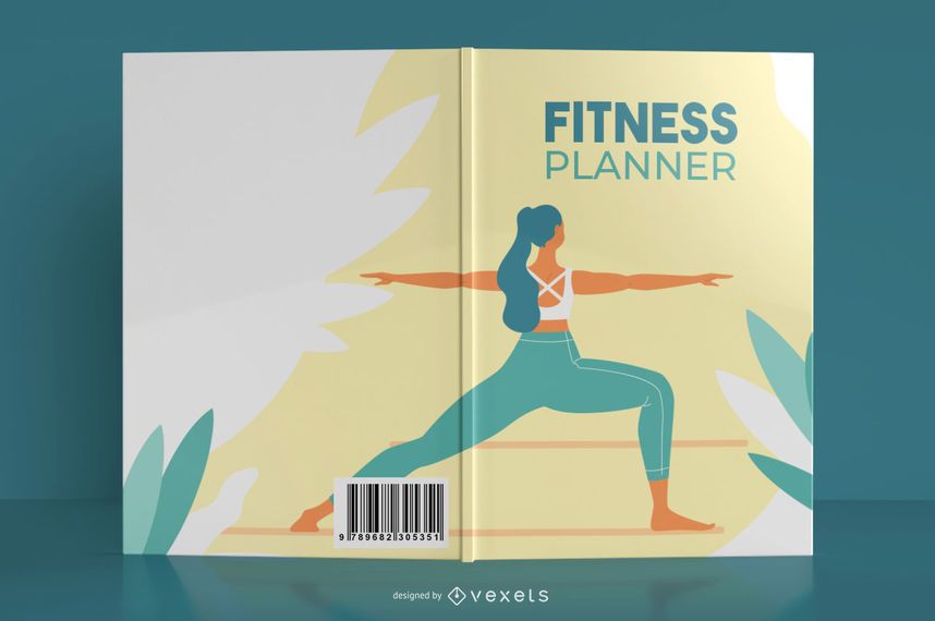 Yoga Fitness Planner Book Cover Design - Vector Download
