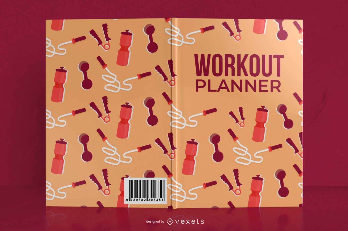 My workout planner book cover design