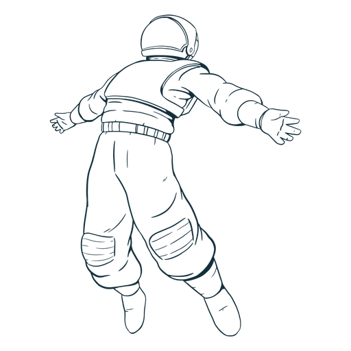 Bra?os abertos astronauta desenhado Desenho PNG