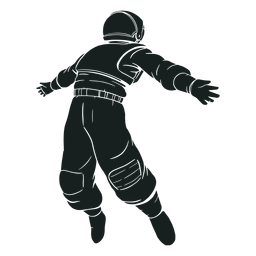 Arms spread astronaut silhouette PNG Design
