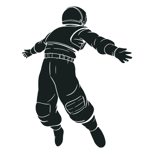 Arms spread astronaut silhouette PNG Design