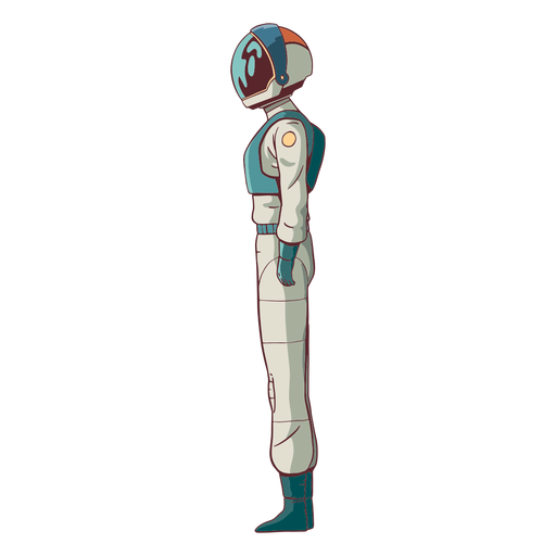 Vista lateral de color astronauta Diseño PNG