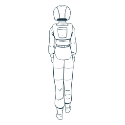 Astronauta puxado para trás Desenho PNG