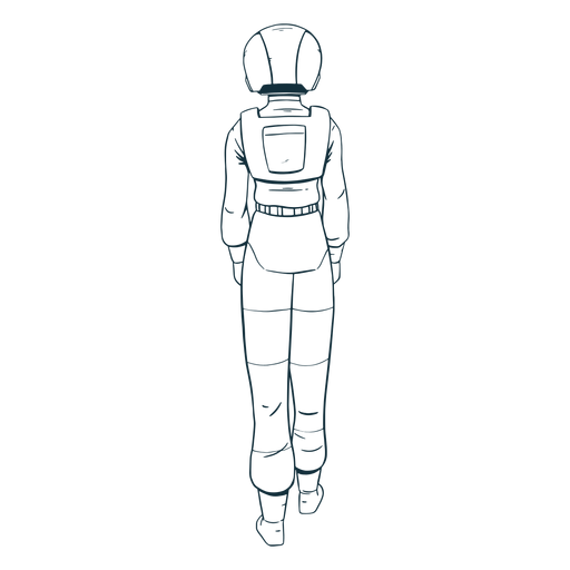 Astronauta dibujado detrás Diseño PNG