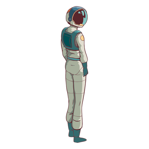 Astronauta parecendo lado colorido