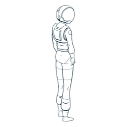 Astronaut looking side drawn PNG Design