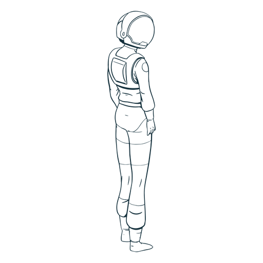 Astronauta olhando o lado desenhado