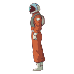 Vista lateral de astronauta de color