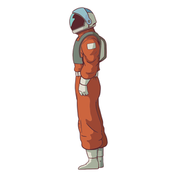Vista lateral do astronauta colorida Desenho PNG