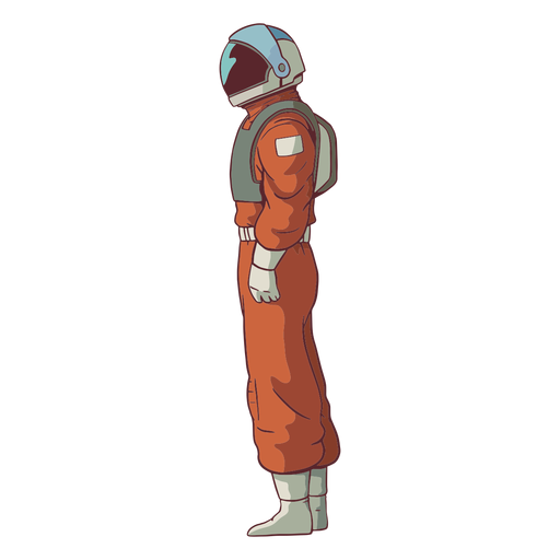 Vista lateral de astronauta de color Diseño PNG