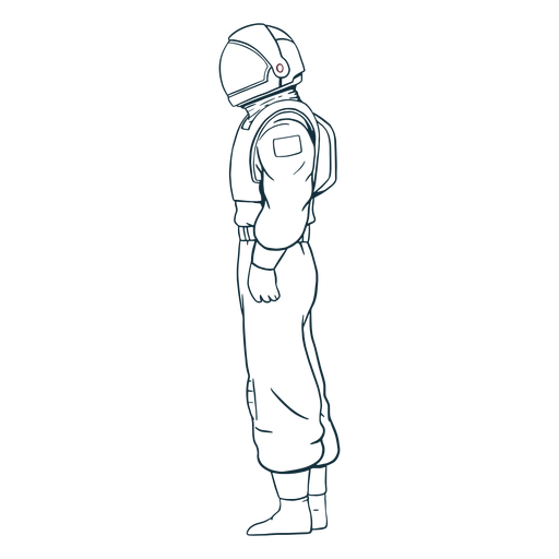 Astronaut side view drawn PNG Design