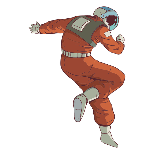 Fantastische Pose Astronaut farbig PNG-Design