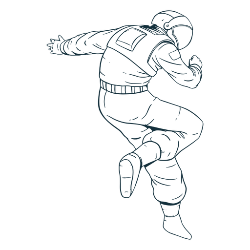 Awesome pose astronaut drawn PNG Design