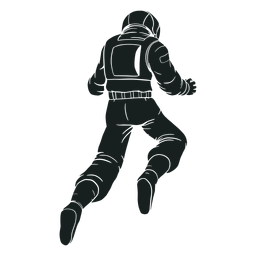 Awesome pose silhouette astronaut PNG Design