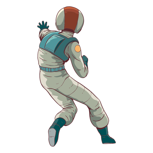Back view astronaut colored