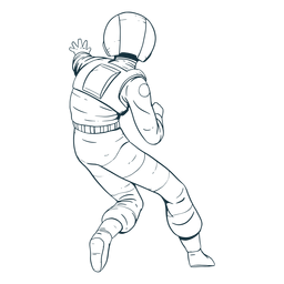 Back view astronaut drawn PNG Design