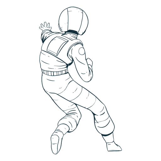 Astronauta de vista posterior dibujado Diseño PNG