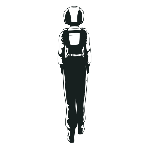 Detrás de astronauta dibujado Diseño PNG