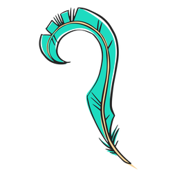 Blue curly tip feather PNG Design