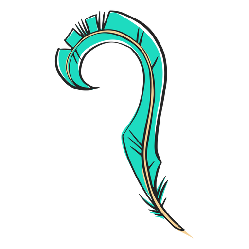 Pena de ponta encaracolada azul Desenho PNG