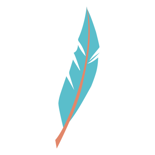Blue simple feather PNG Design