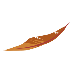 Brown colored simple feather PNG Design