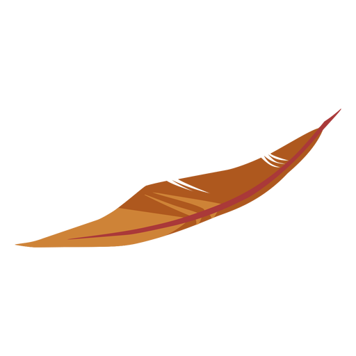 Pluma simple de color marrón Diseño PNG