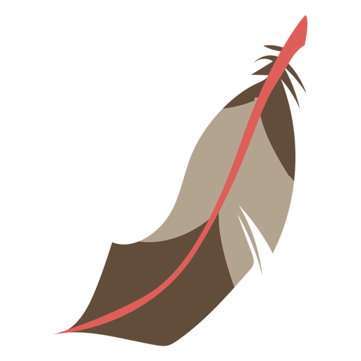 Pluma boho marrón Diseño PNG