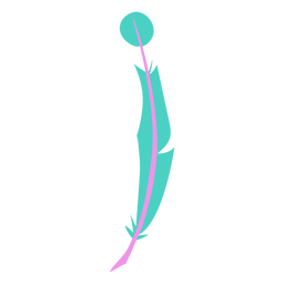 Circle tip green feather PNG Design