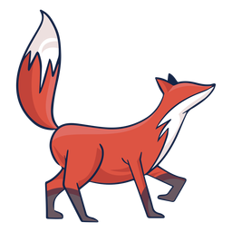 Farbige Fuchs-Seitenansicht PNG-Design