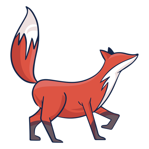 Colored fox side view PNG Design