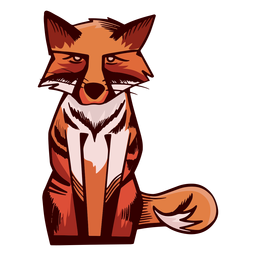 Farbiger Fuchs der starrt PNG-Design