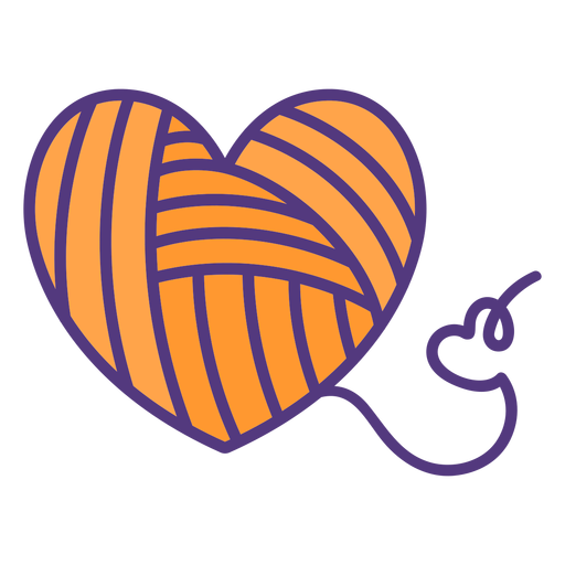 Colored heart shaped threads wool PNG Design