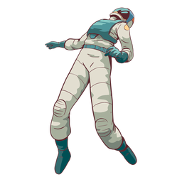 Cool floating astronaut colored PNG Design