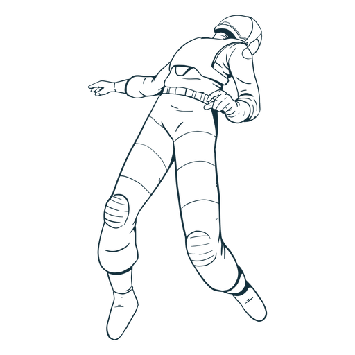 Cool floating astronaut drawn PNG Design