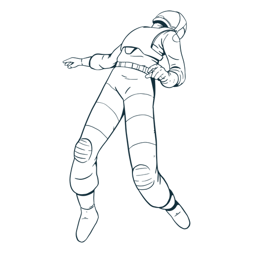 Cooler schwebender Astronaut gezeichnet