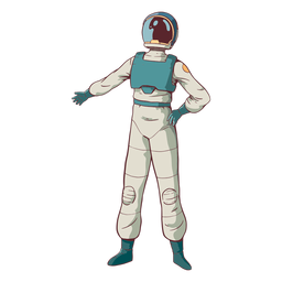 Cool pose astronaut colored PNG Design