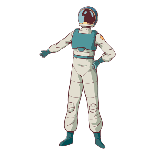 Astronauta pose legal colorido
