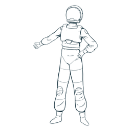 Enfriar pose astronauta dibujado Transparent PNG