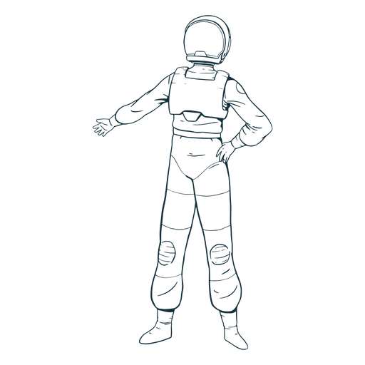 Cool pose astronaut drawn
