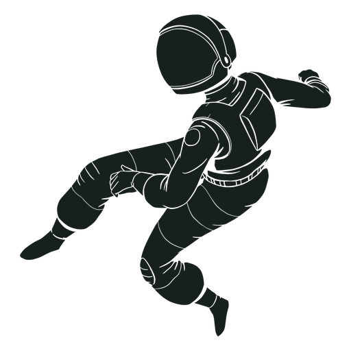 Cool pose silhouette astronaut PNG Design