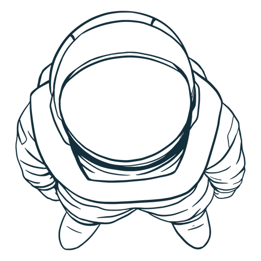 Vista superior genial astronauta dibujado Diseño PNG
