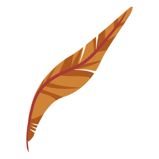 Pluma marrón con curvas Diseño PNG